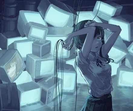 Lain Iwakura Anime Serial Experiments Lain HD Desktop Wallpaper | Background Image