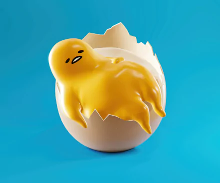 artistic Gudetama HD Desktop Wallpaper | Background Image