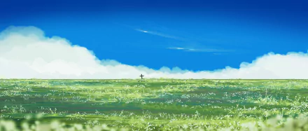 grassland Anime nature HD Desktop Wallpaper | Background Image