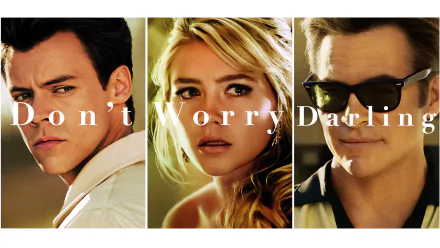 Chris Pine Florence Pugh Harry Styles movie Don't Worry, Darling HD Desktop Wallpaper | Background Image