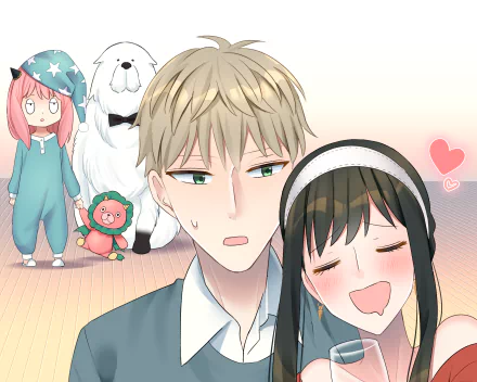 Bond (Spy x Family) Anya Forger Yor Forger Loid Forger Anime Spy x Family HD Desktop Wallpaper | Background Image