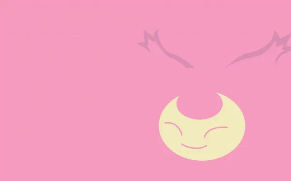 A vibrant HD desktop wallpaper featuring Skitty from Pokémon, set against a soft pink background, embodying the playful and charming essence of this anime character.