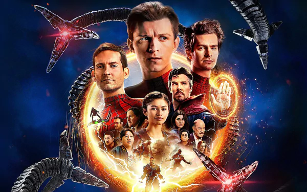 Benedict Cumberbatch Zendaya Andrew Garfield Tobey Maguire Tom Holland movie Spider-Man: No Way Home HD Desktop Wallpaper | Background Image