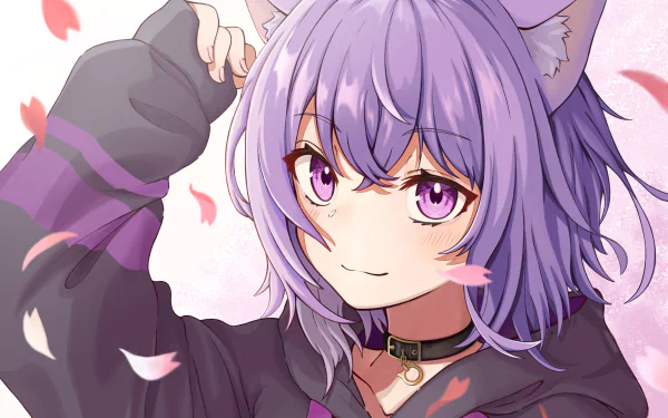 hololive Nekomata Okayu Anime Virtual Youtuber HD Desktop Wallpaper | Background Image