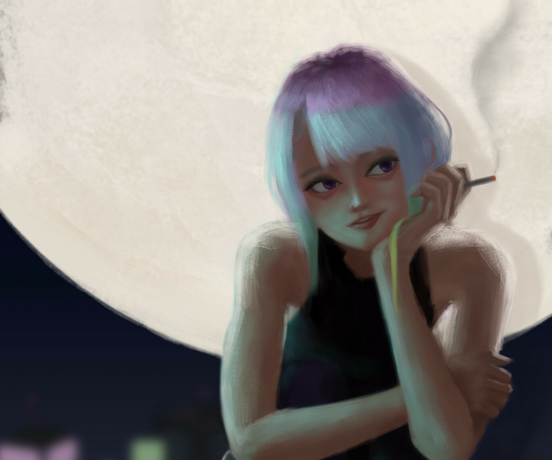 Download Lucy (Cyberpunk: Edgerunners) Anime Cyberpunk: Edgerunners HD Wallpaper by Inkyagraph