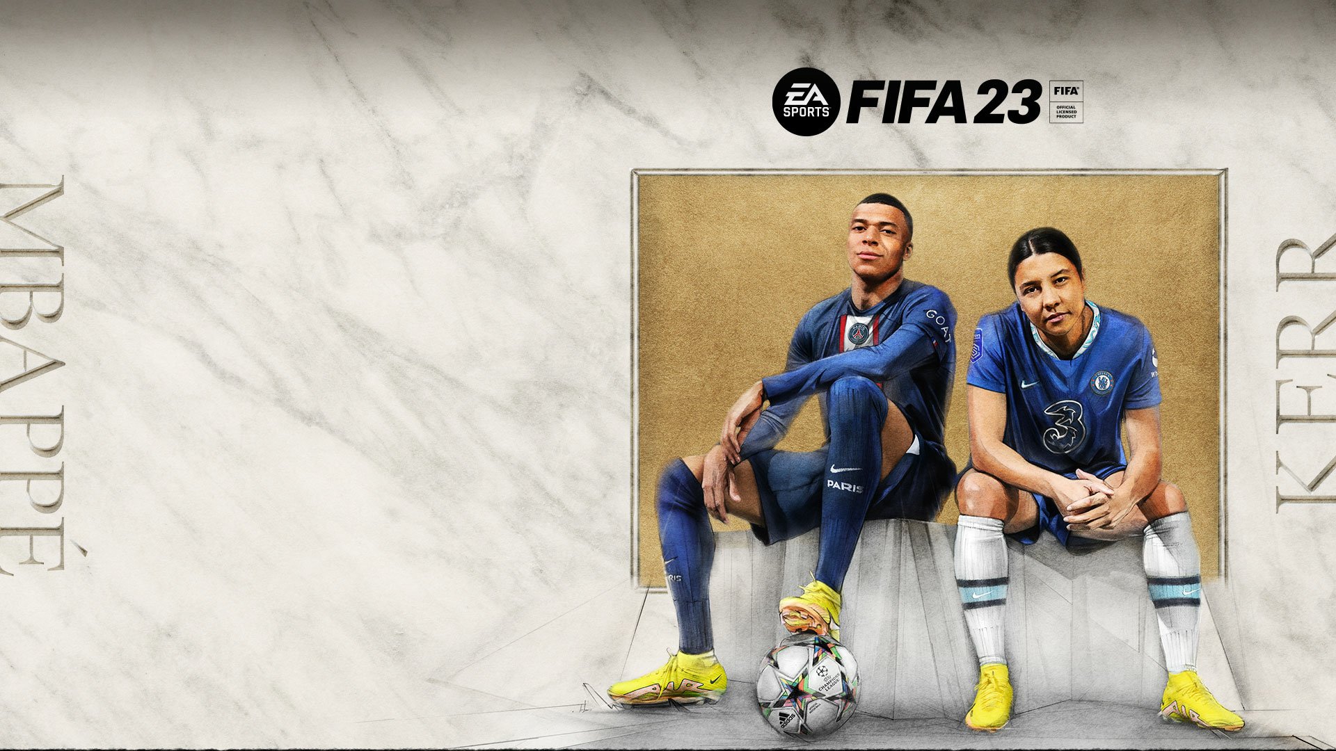 Download Sam Kerr Kylian Mbappé Video Game FIFA 23 HD Wallpaper