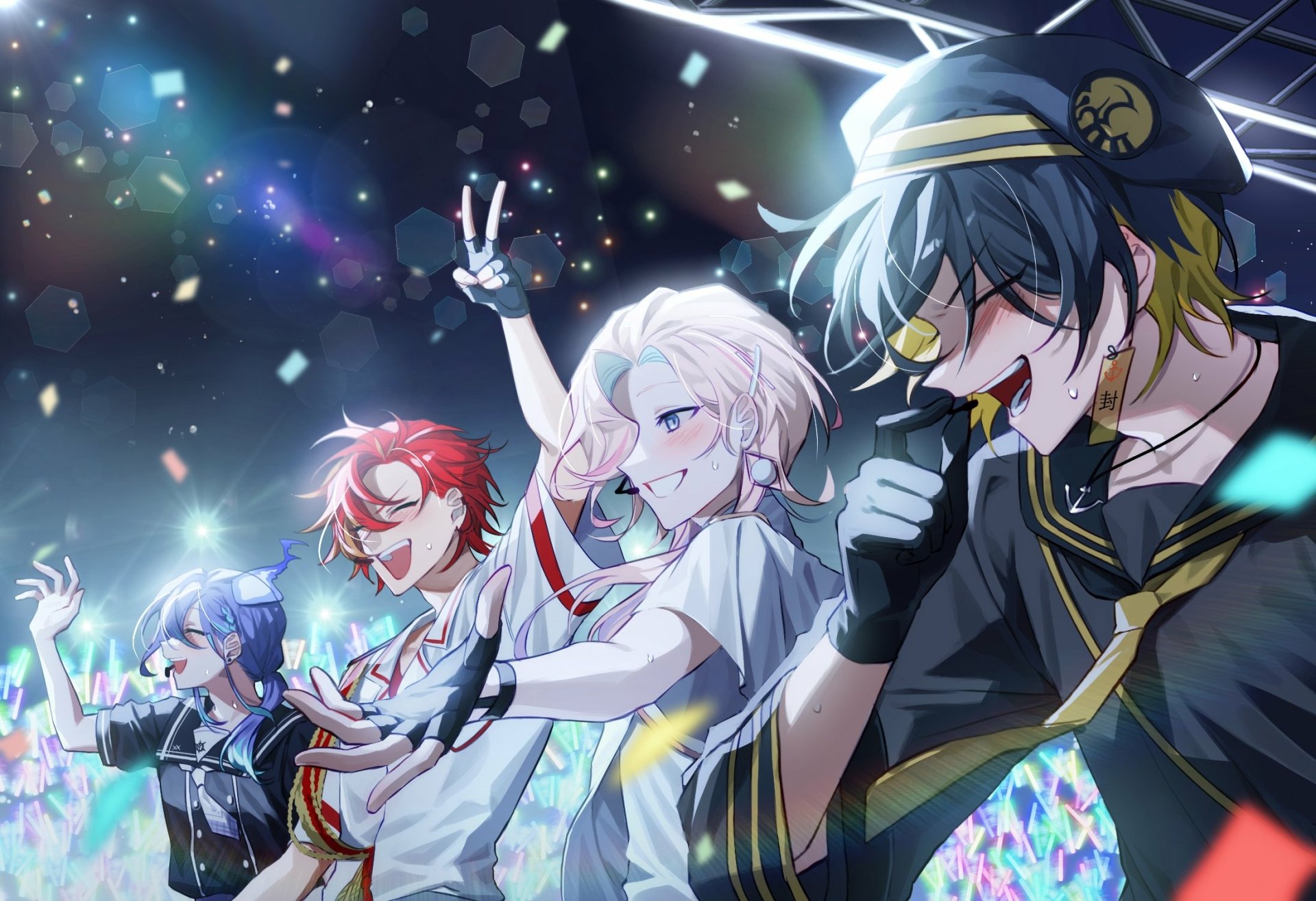 Download Yatogami Fuma Utsugi Uyu Minase Rio Hizaki Gamma Anime Virtual Youtuber HD Wallpaper