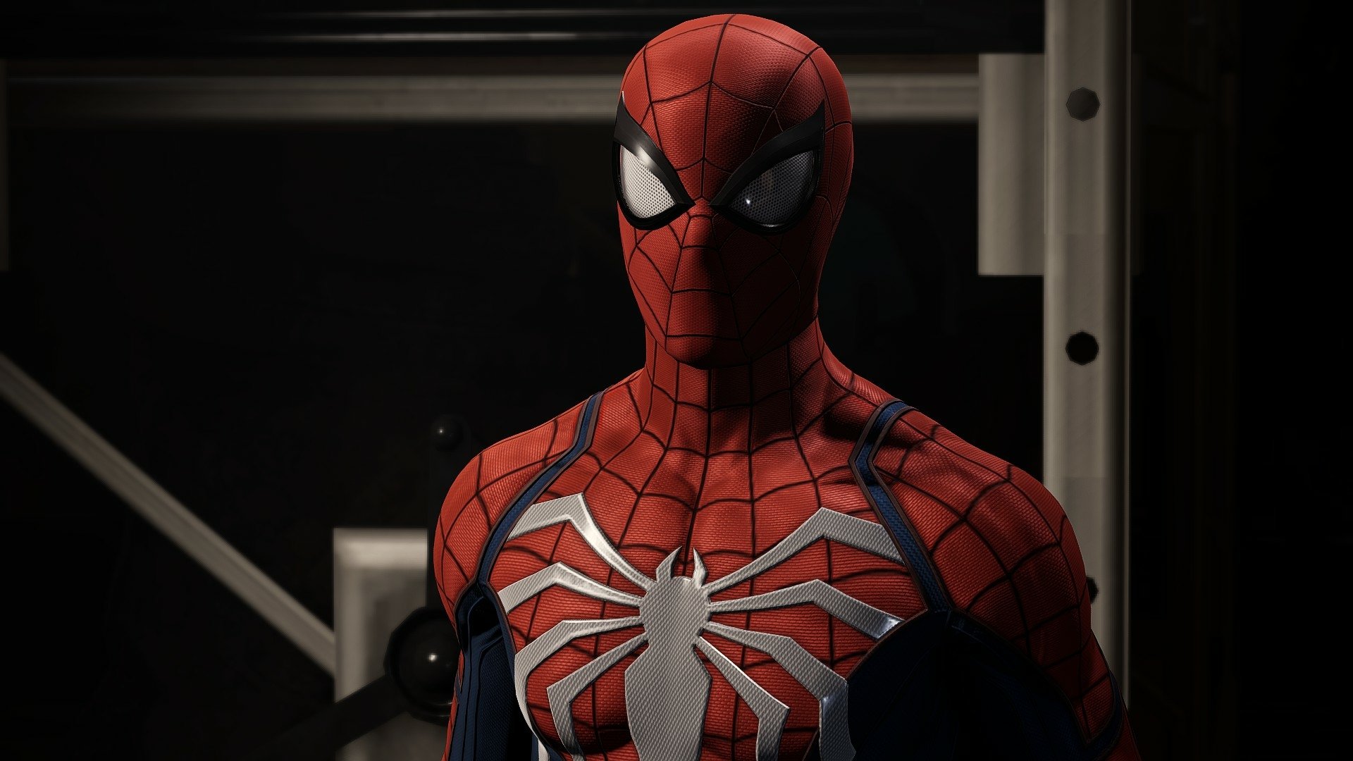 HD PC desktop wallpaper featuring Spider-Man from Marvel's Spider-Man Remastered, inspired by Marvel Comics and the Spider-Man PS4 video game.