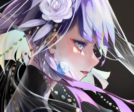 Close-up of Lucy from Cyberpunk: Edgerunners, depicted in vibrant anime style with detailed lighting, showcased as a 4K Ultra HD PC desktop wallpaper.