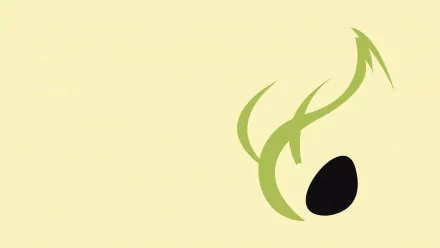 Minimalist HD desktop wallpaper featuring the legendary Pokémon Celebi in a subtle, abstract anime style against a light background.