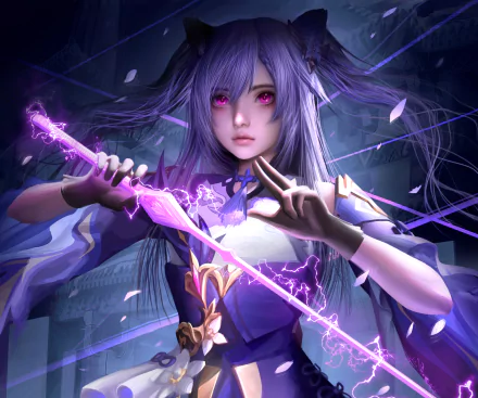 Keqing (Genshin Impact) video game Genshin Impact HD Desktop Wallpaper | Background Image