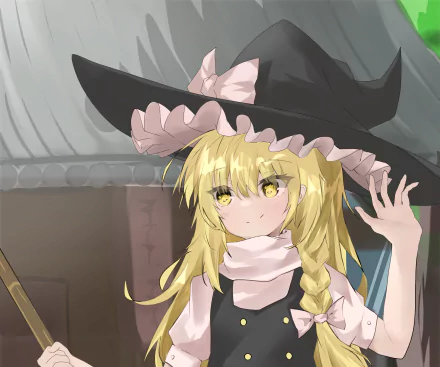 Marisa Kirisame Anime Touhou HD Desktop Wallpaper | Background Image