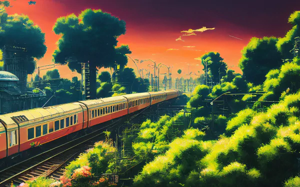  A train going to a city