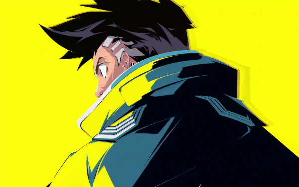 HD desktop wallpaper featuring David from the anime Cyberpunk: Edgerunners, showcasing bold colors and dynamic cyberpunk aesthetics.