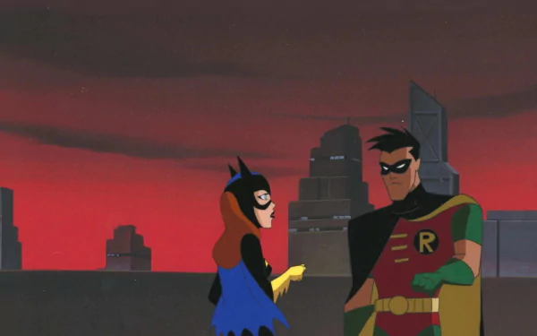 Gotham skyline background from Batman: The Animated Series in high-definition for desktop wallpaper.