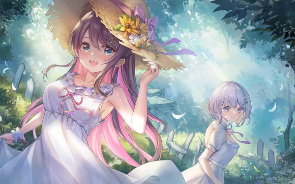 VSPO! Kaga Sumire Kaga Nazuna Anime Virtual Youtuber HD Desktop Wallpaper | Background Image