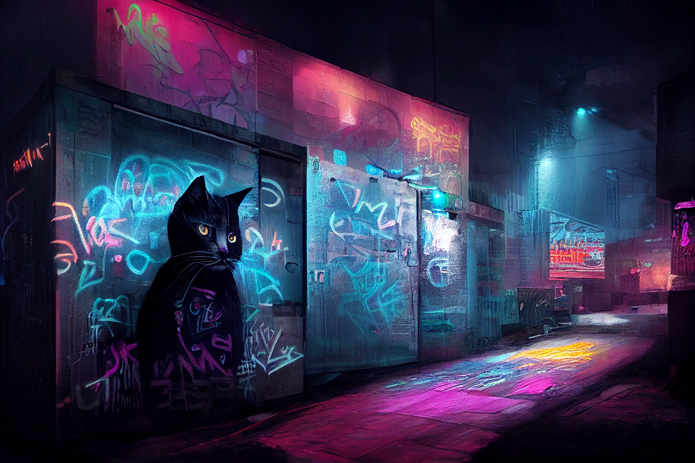 Artistic, City, Neon, Cyberpunk, HD wallpaper