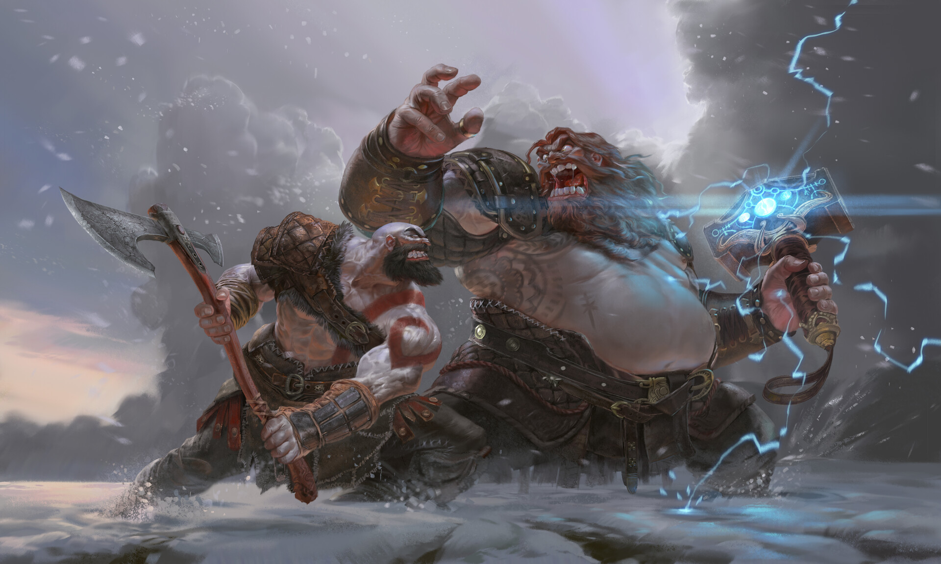 Kratos vs Thor by Eslam AboShady
