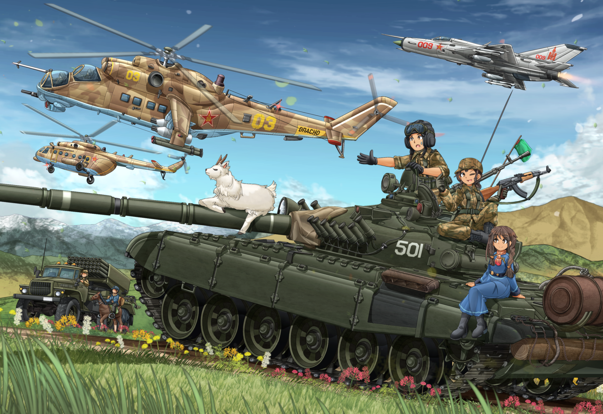 HD Anime Military Tank Wallpaper by みけらん