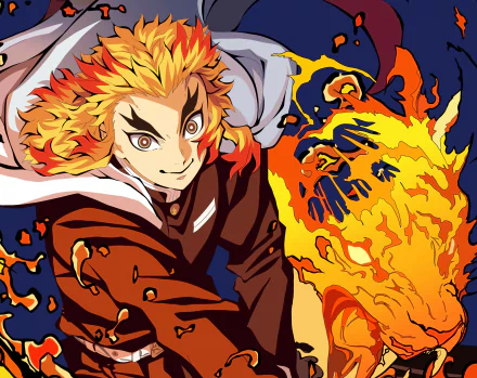 Kyojuro Rengoku Anime Demon Slayer: Kimetsu no Yaiba HD Desktop Wallpaper | Background Image
