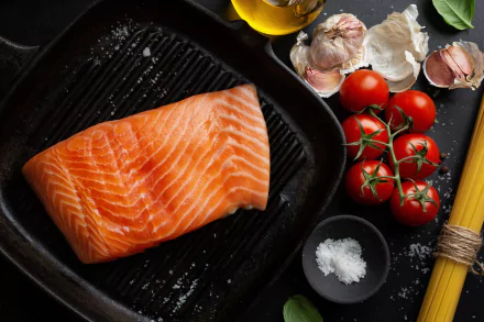 salmon food fish HD Desktop Wallpaper | Background Image