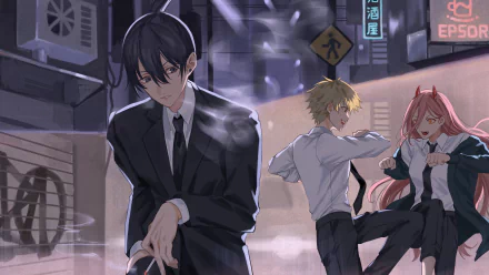 Power (Chainsaw Man) Denji (Chainsaw Man) Aki Hayakawa Anime Chainsaw Man HD Desktop Wallpaper | Background Image