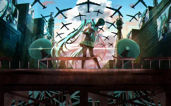 Hatsune Miku Anime Vocaloid HD Desktop Wallpaper | Background Image