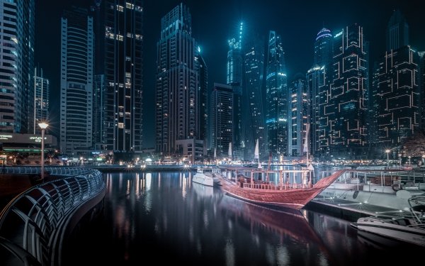 Man Made Dubai Cities United Arab Emirates Skyscraper HD Wallpaper | Background Image