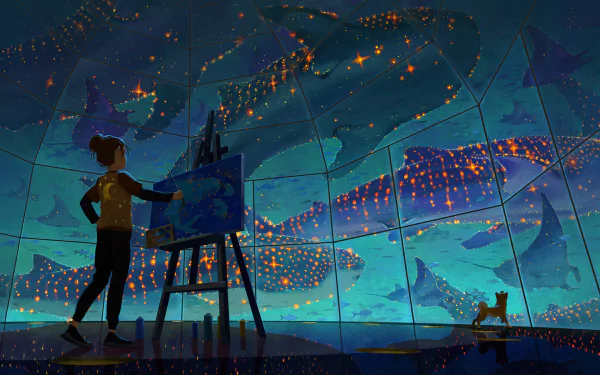 fantasy whale HD Desktop Wallpaper | Background Image
