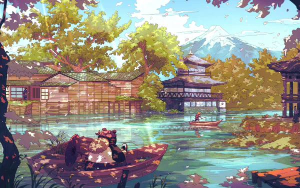 Majestic oriental landscape in vibrant hues, perfect as HD desktop wallpaper.