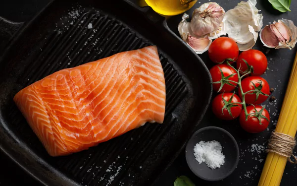 salmon food fish HD Desktop Wallpaper | Background Image