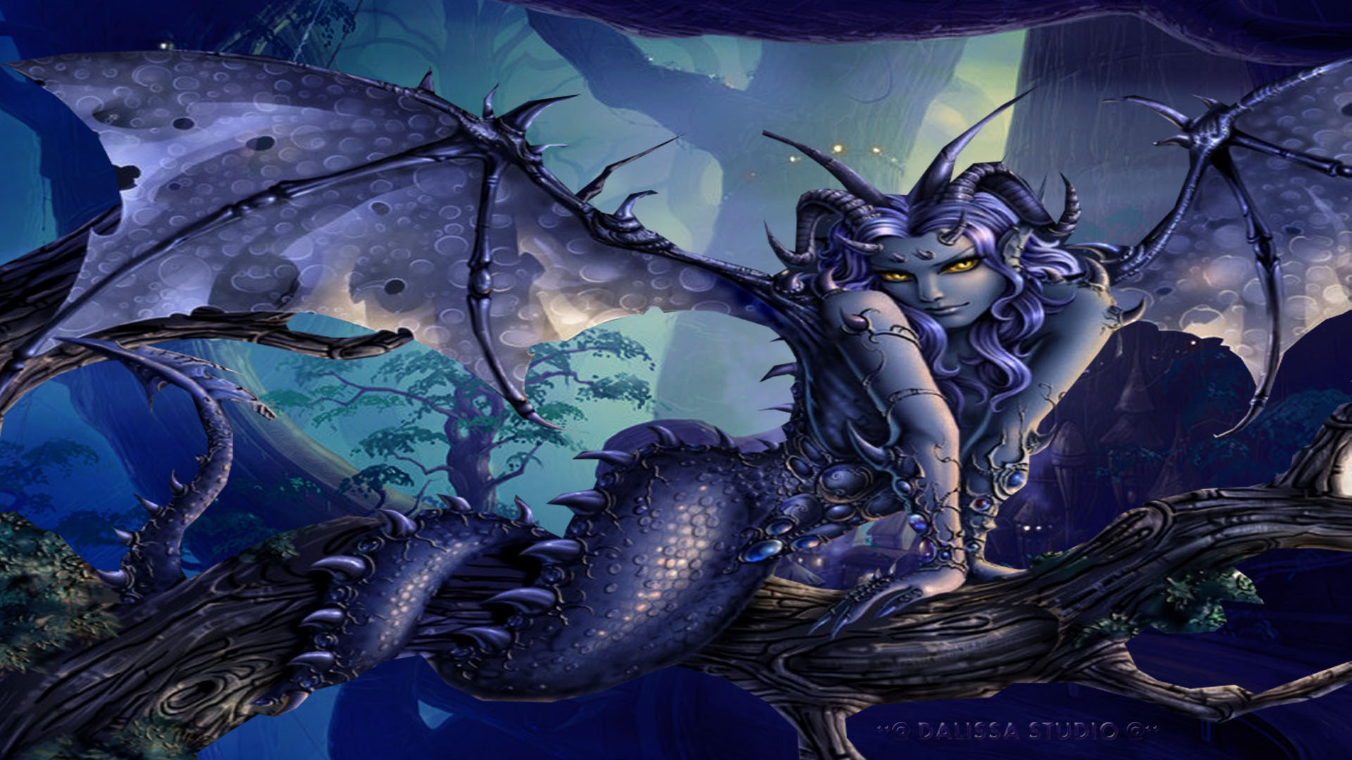 Fantasy demon desktop wallpaper by Candra.