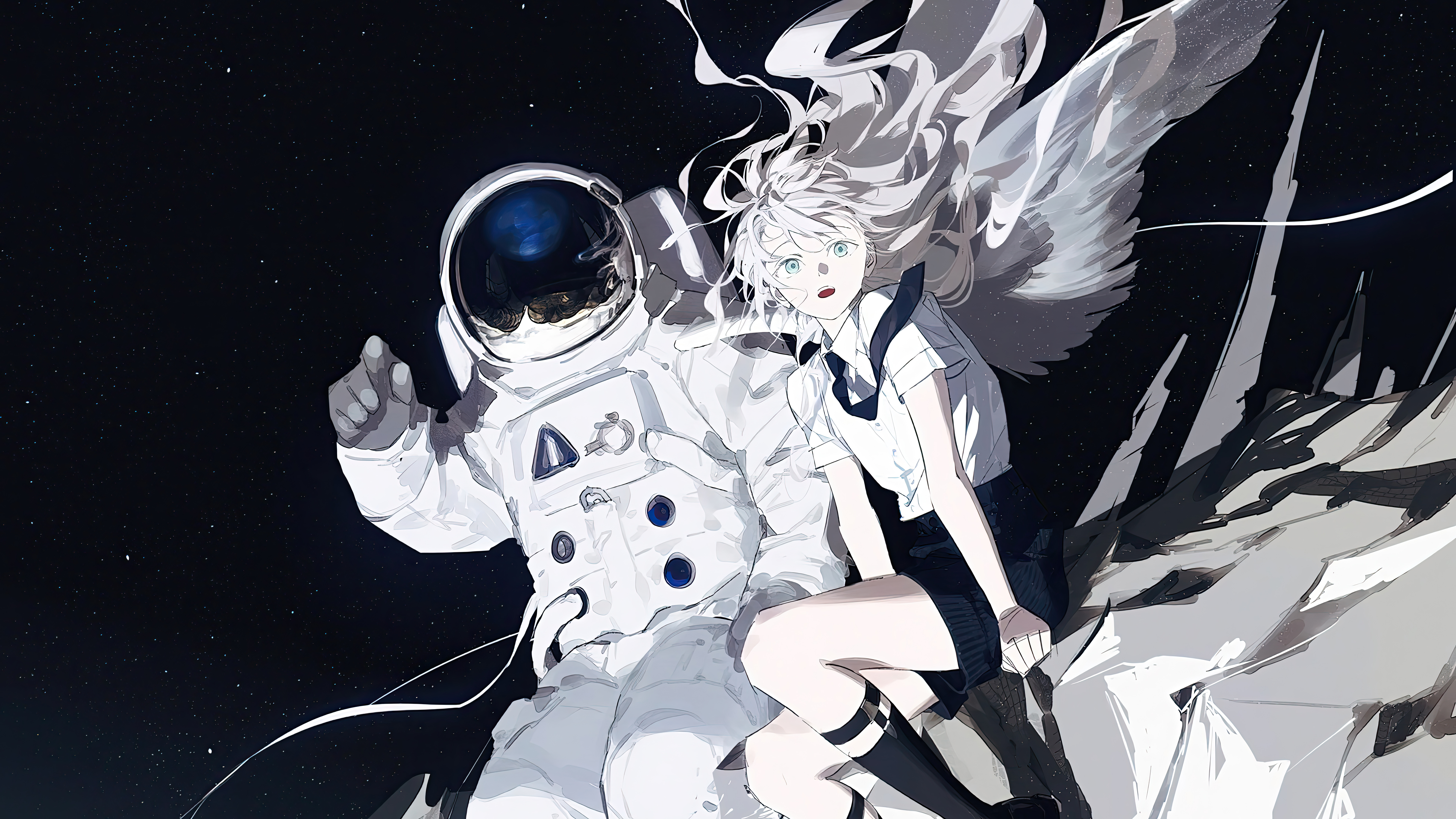 Anime Astronaut 8k Ultra HD Wallpaper by Fofo