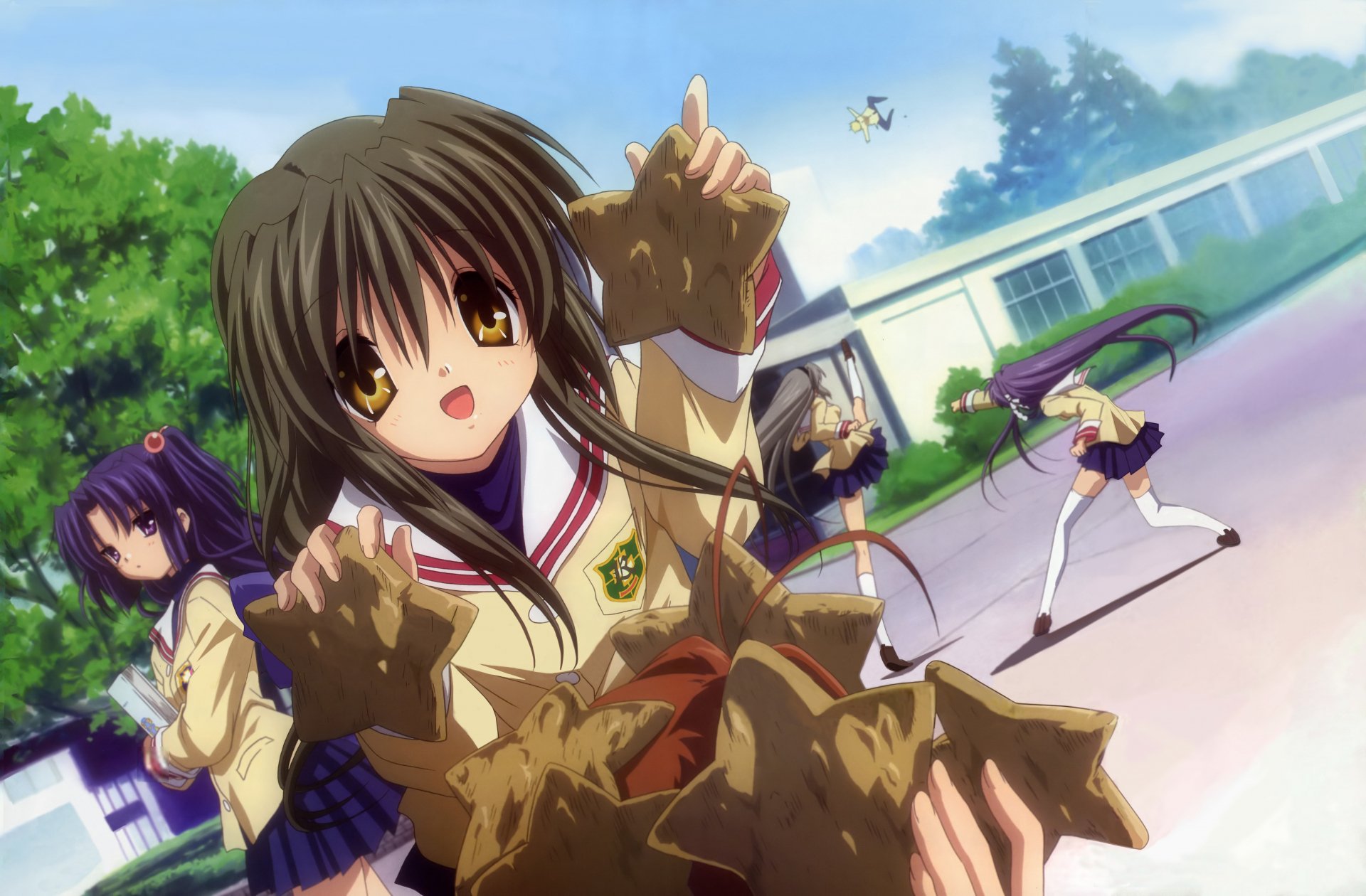 Download Kotomi Ichinose Tomoyo Sakagami Fuuko Ibuki Youhei Sunohara Kyou Fujibayashi Anime Clannad 4k Ultra HD Wallpaper