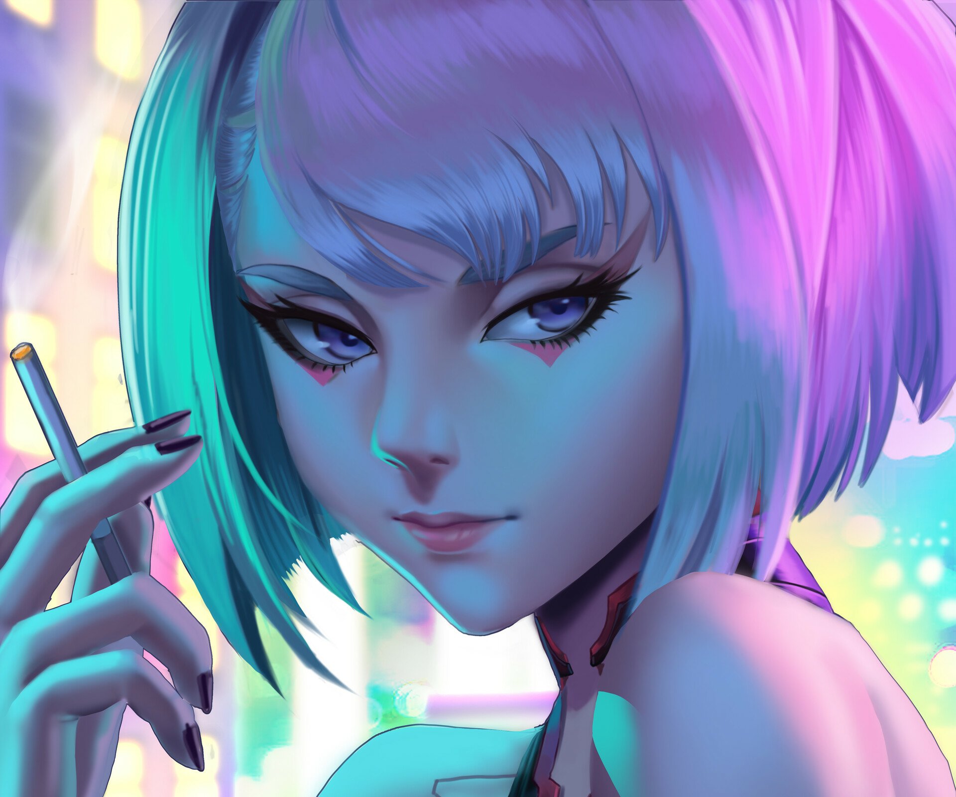 Lucy Cyberpunk HD Wallpaper by Oriana Pérez