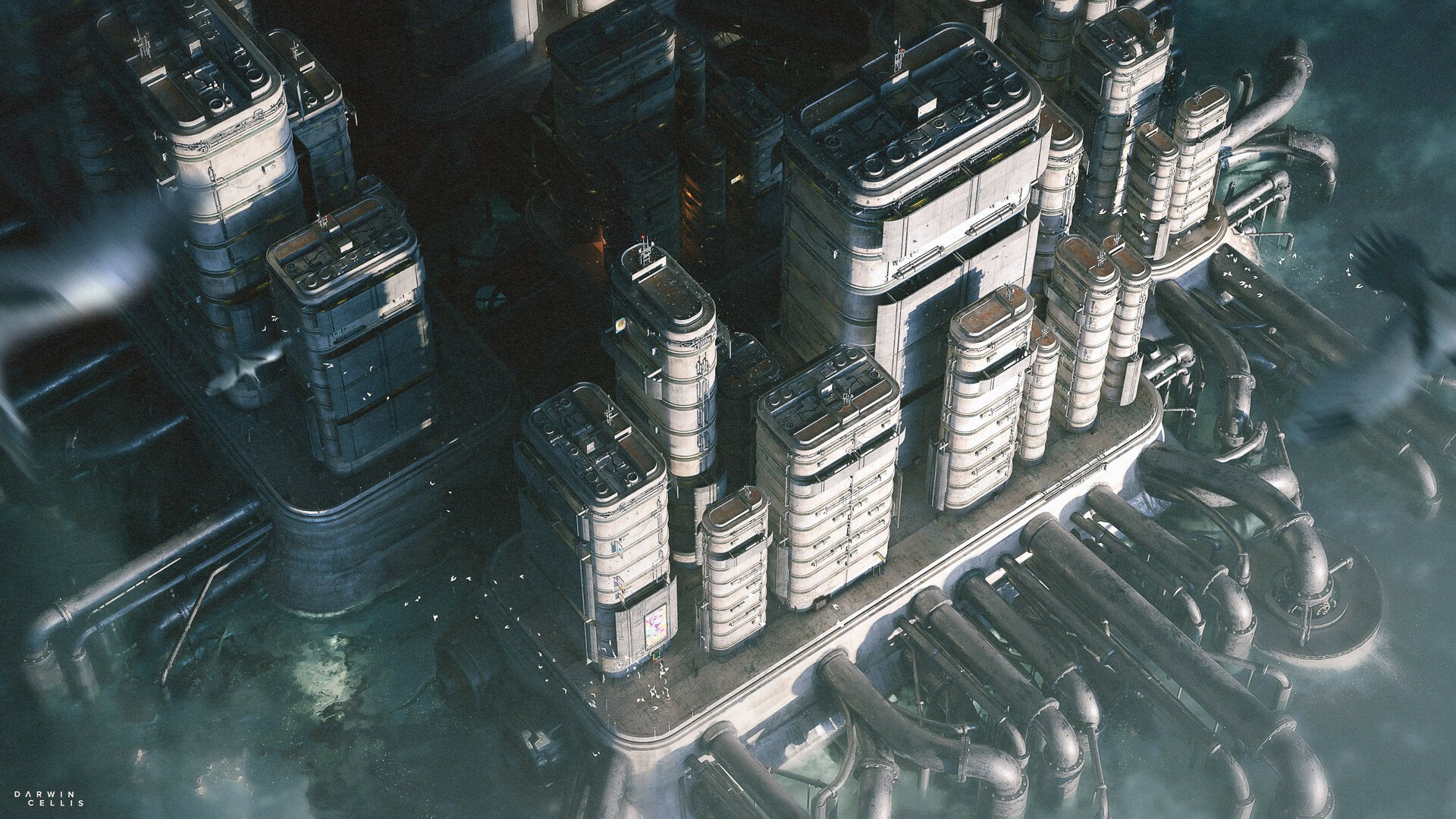 HD Sci-Fi Cityscape Wallpaper by Darwin Cellis | 1920x1080 | Wallpaper ...