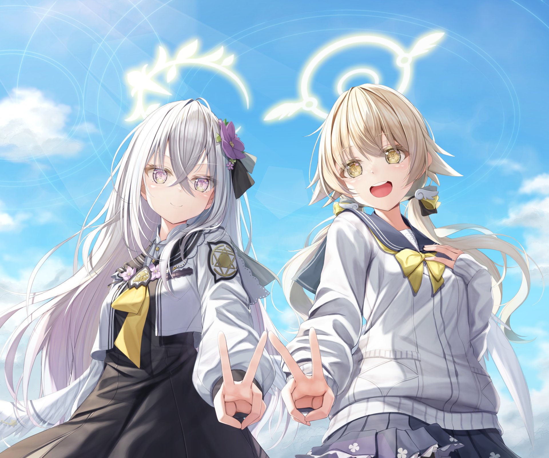 Download Shirasu Azusa Ajitani Hifumi Video Game Blue Archive HD Wallpaper by misekiyou