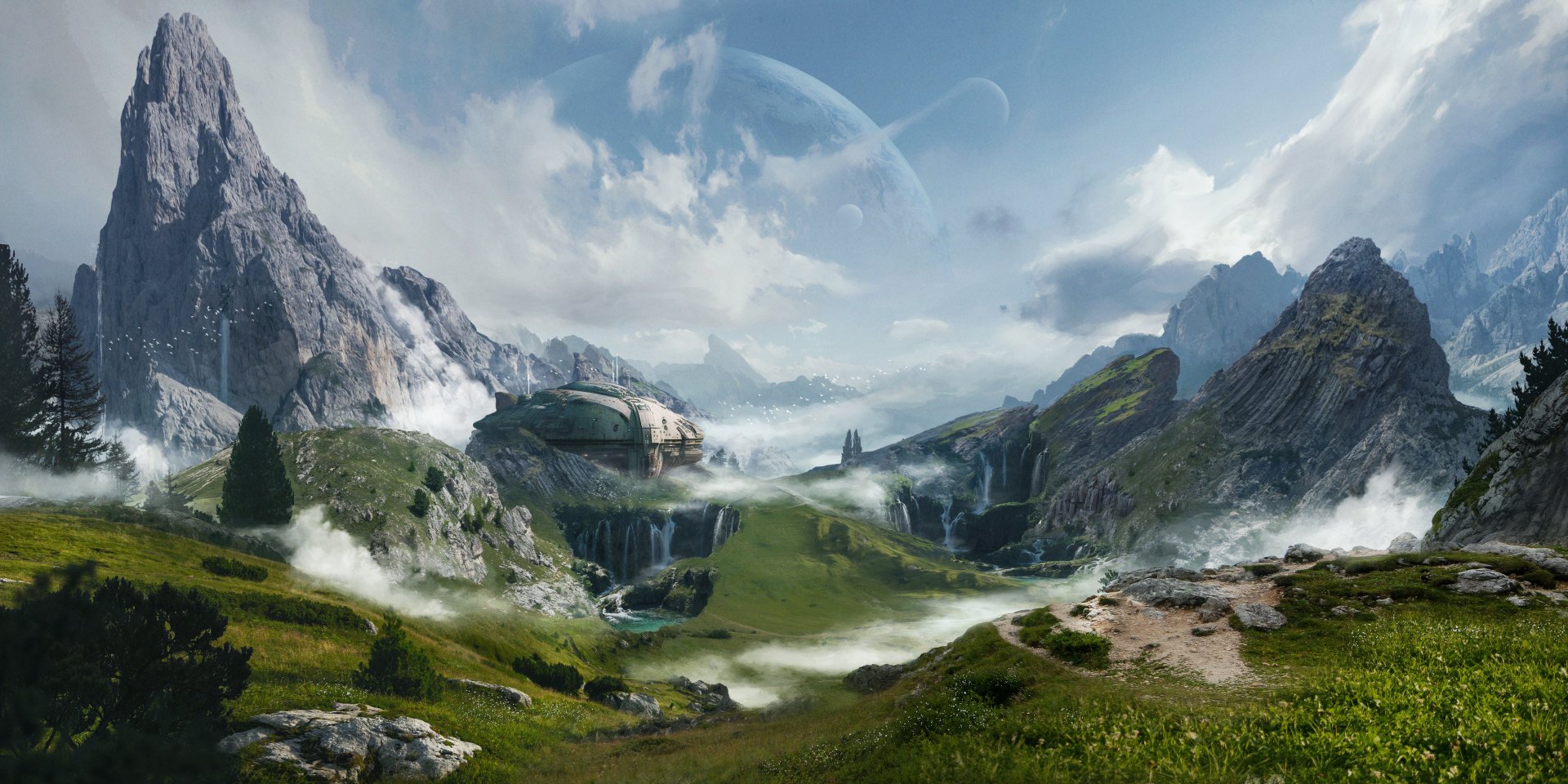 Download Sci Fi Landscape HD Wallpaper by Julian Calle