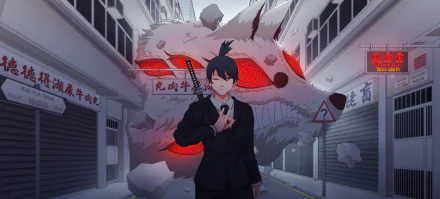 Fox Devil (Chainsaw Man) Aki Hayakawa Anime Chainsaw Man HD Desktop Wallpaper | Background Image