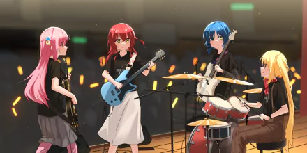 Nijika Ijichi Ryou Yamada Ikuyo Kita Hitori Gotou Anime Bocchi the Rock! HD Desktop Wallpaper | Background Image