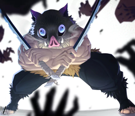 Inosuke Hashibira Anime Demon Slayer: Kimetsu no Yaiba HD Desktop Wallpaper | Background Image