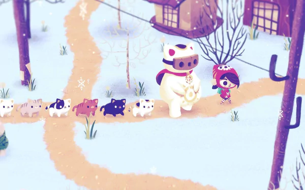 video game Mineko's Night Market HD Desktop Wallpaper | Background Image