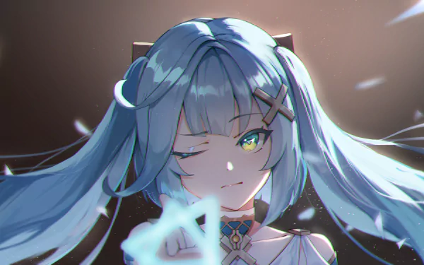 4K Ultra HD PC wallpaper featuring Faruzan from the video game Genshin Impact, showcasing her with flowing blue hair and a confident expression.