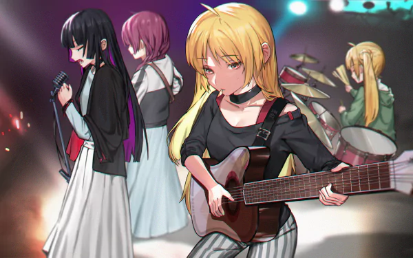 Kikuri Hiroi Nijika Ijichi Seika Ijichi PA-san (Bocchi the Rock) Anime Bocchi the Rock! HD Desktop Wallpaper | Background Image