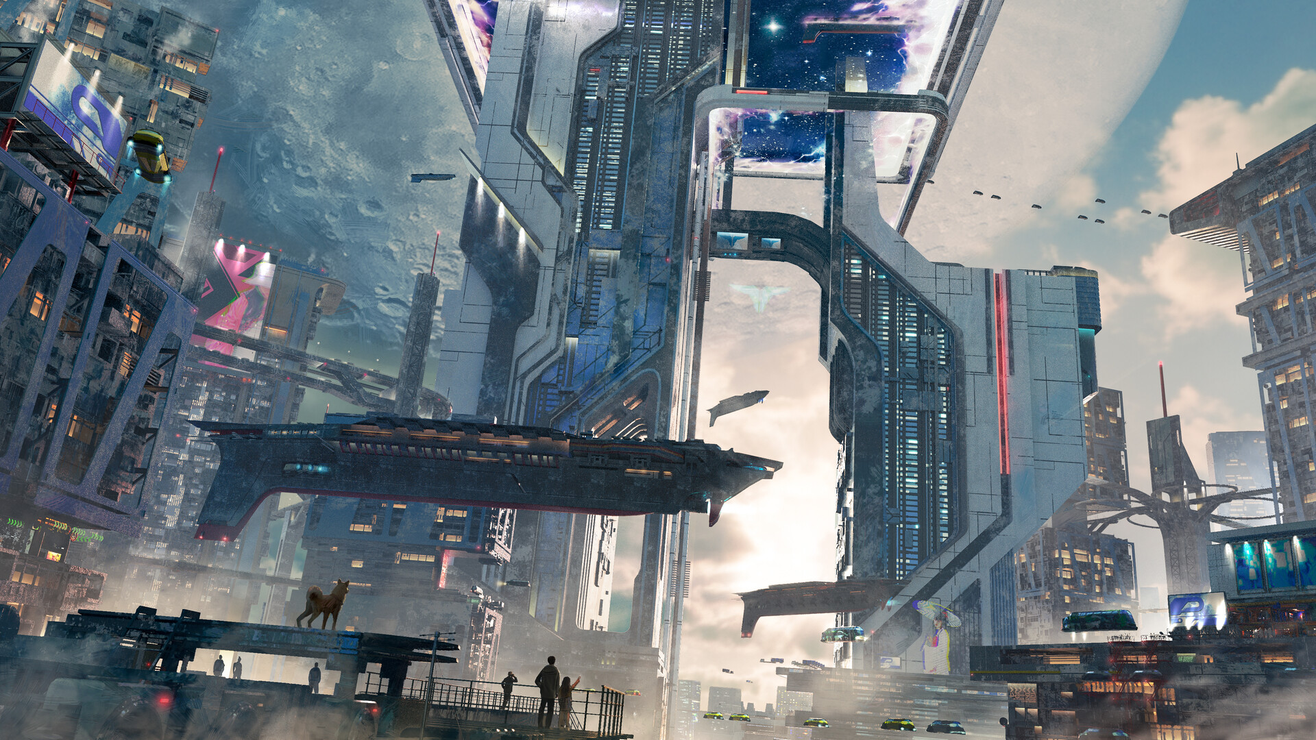 Download Sci Fi City Sci Fi City HD Wallpaper by zhong xin