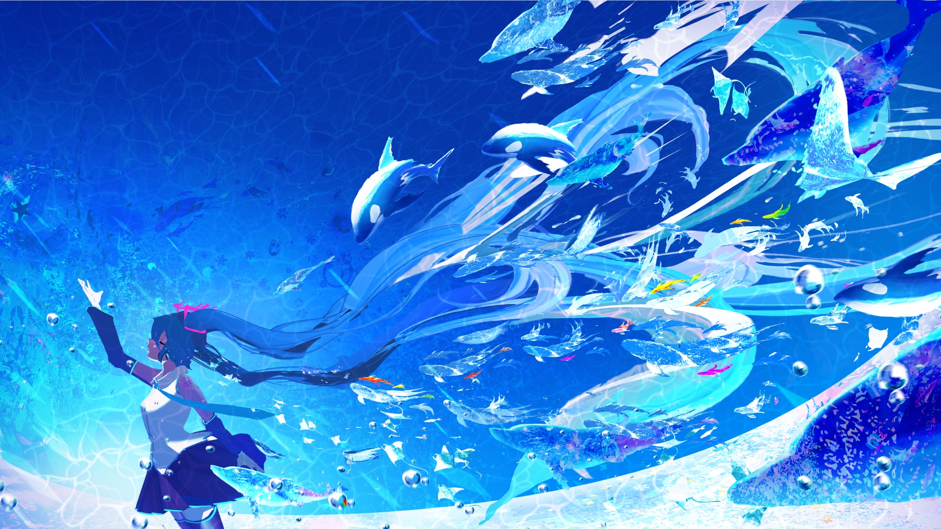 Hatsune Miku HD Wallpaper – Vibrant Vocaloid Anime Fantasy by Makoron117