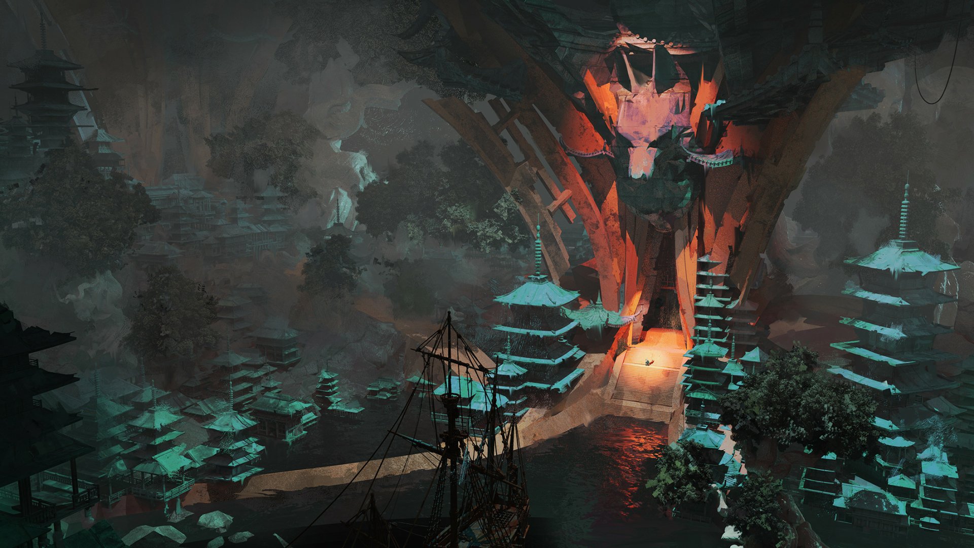 Download Fantasy Temple HD Wallpaper by Sebastian Luca | 2120x1192 ...