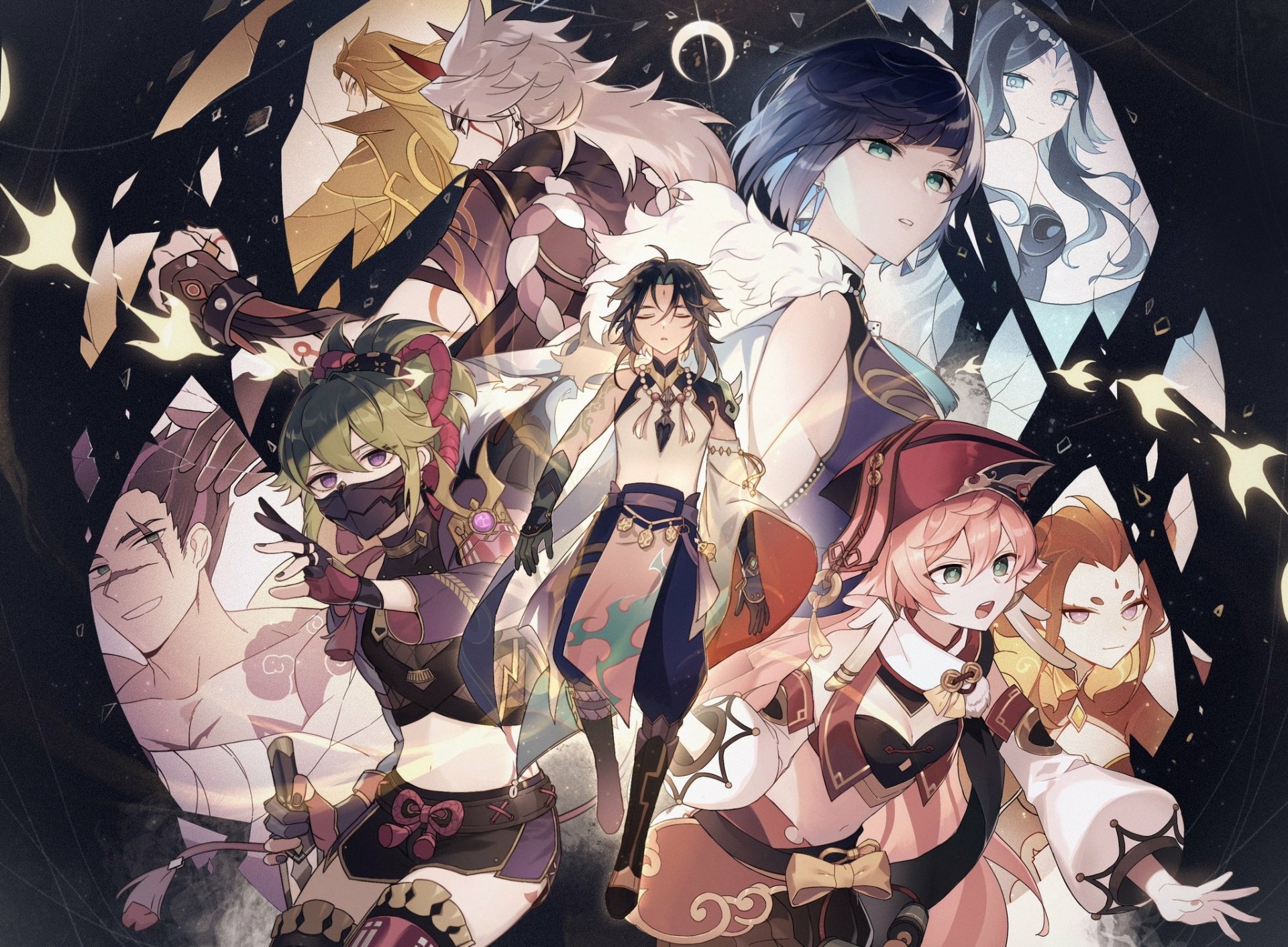 Download Arataki Itto Kuki Shinobu Yanfei (Genshin Impact) Yelan (Genshin Impact) Xiao (Genshin Impact) Video Game Genshin Impact HD Wallpaper by Kackaorz