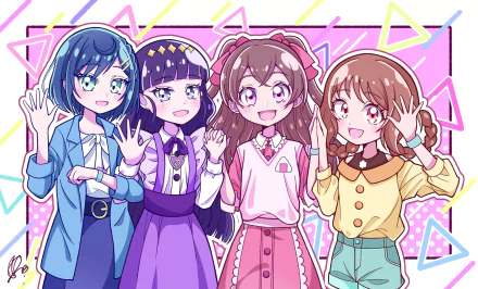 Nagomi Yui Kasai Amane Hanamichi Ran Fuwa Kokone Anime Delicious Party Precure HD Desktop Wallpaper | Background Image