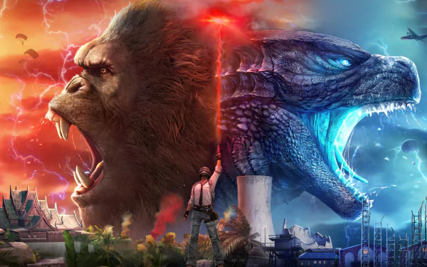 King Kong Godzilla video game Playerunknown's Battlegrounds HD Desktop Wallpaper | Background Image